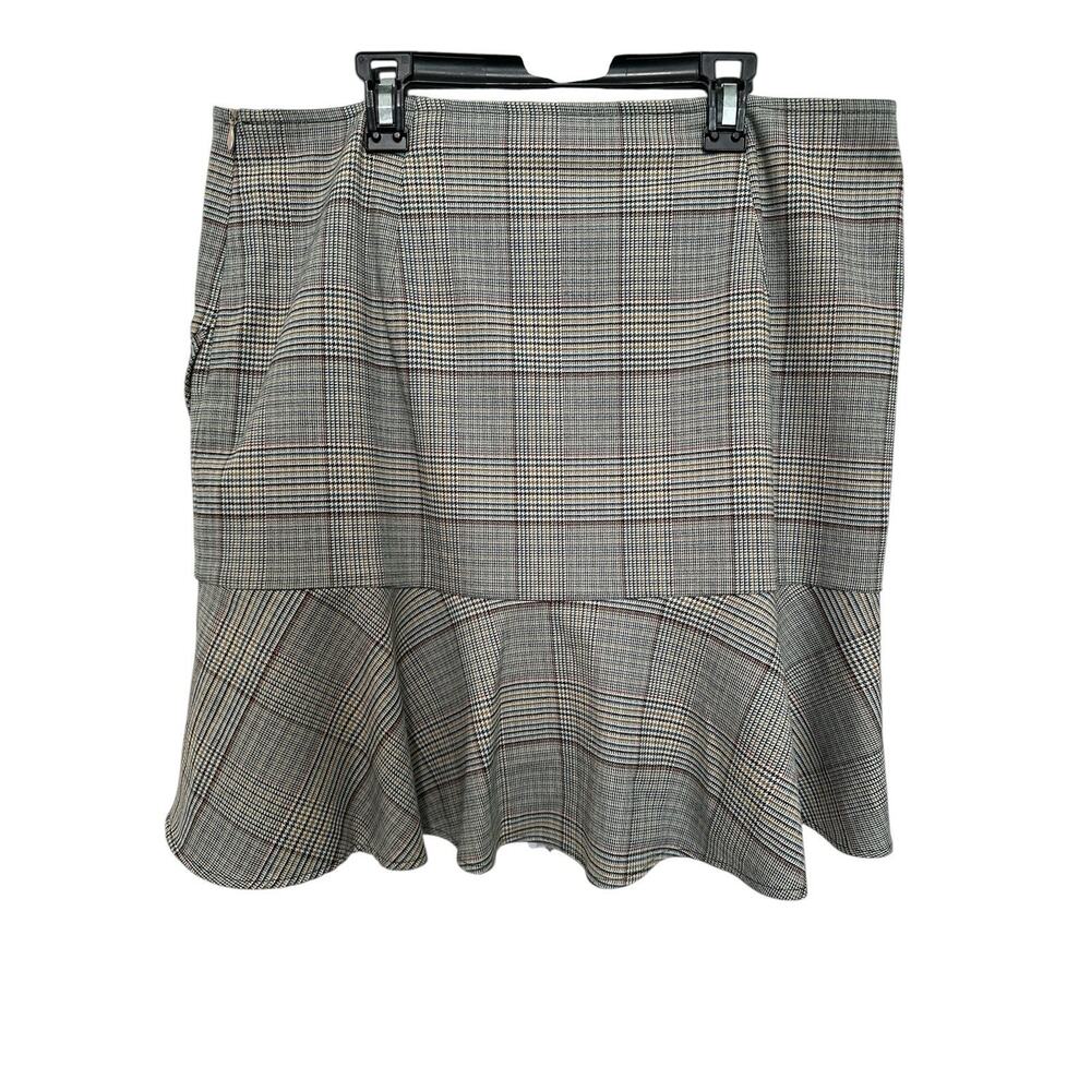 Trina Turk Womens Plaid Mini Skirt, Multicolored Size 12 classic ruffle accent - Picture 3 of 7